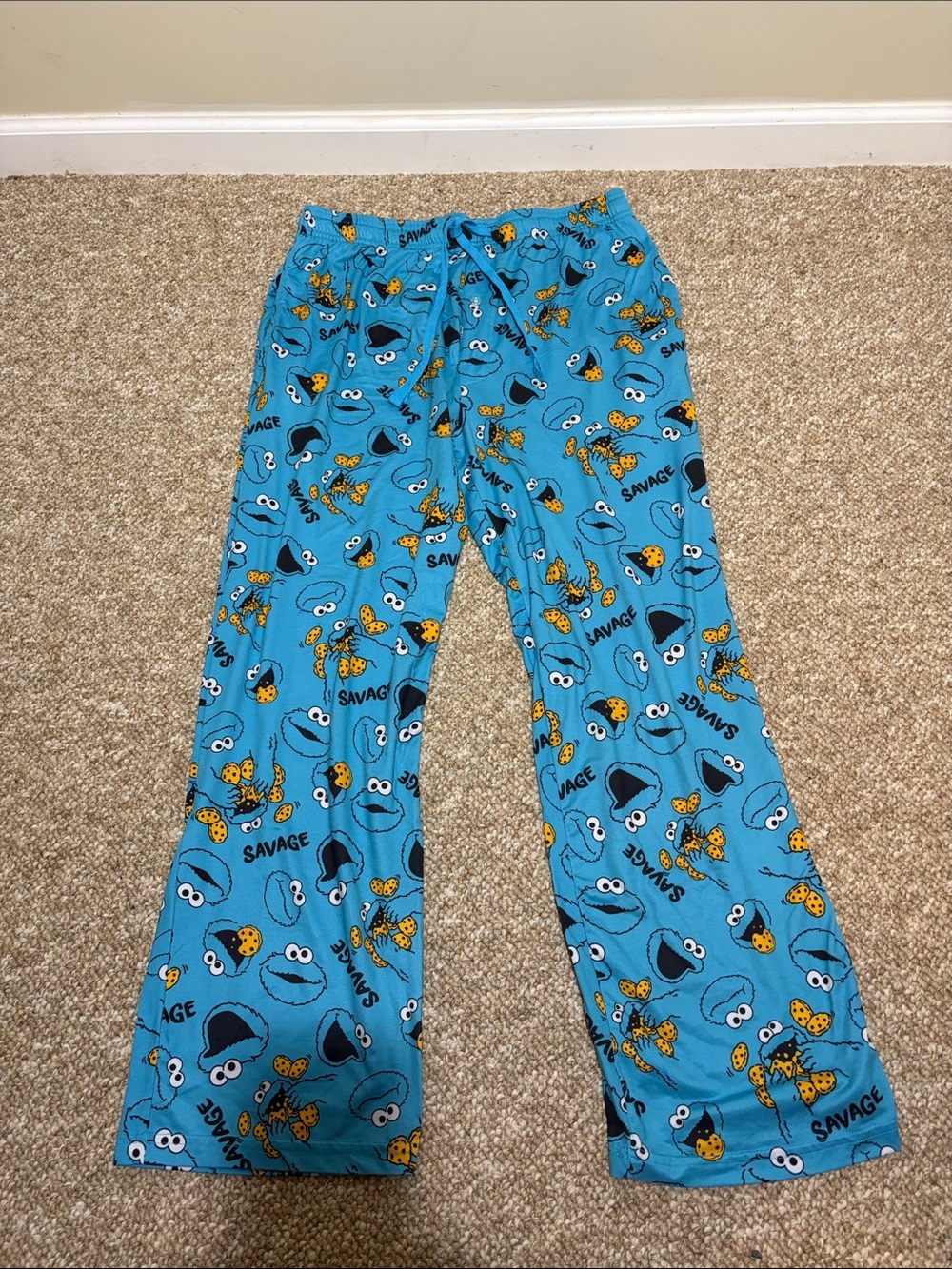 Men’s Blue Cookie Monster Pajama Pants
